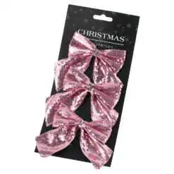 Set 3 fundita cu paiete Pink 10 CM