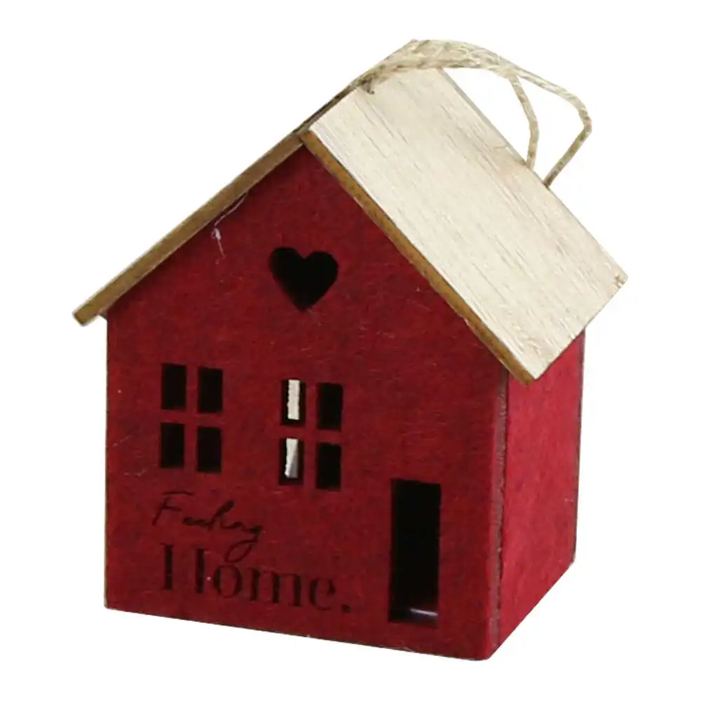 Ornament de brad Casuta din pasla 8 CM