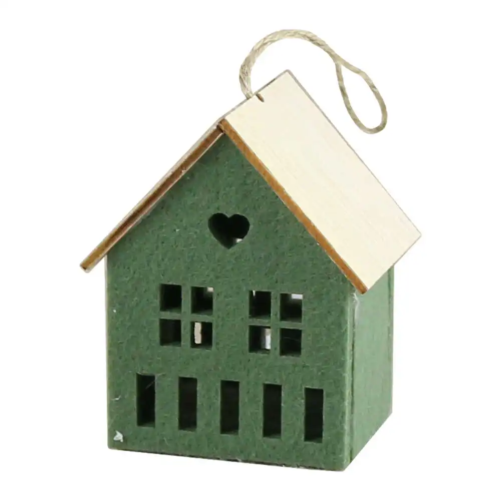 Ornament de brad Casuta din pasla 8 CM