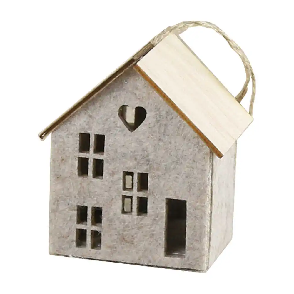 Ornament de brad Casuta din pasla 8 CM