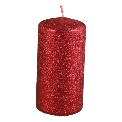 Lumanare cu glitter rosu 5X10 CM