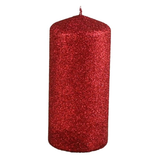 Lumanare cu glitter rosu 6x13 CM