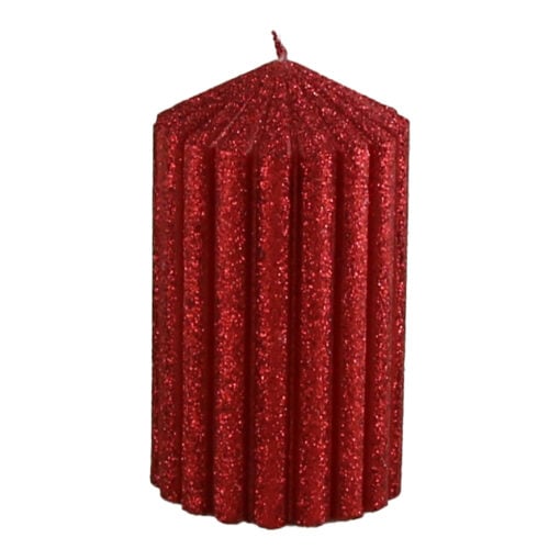 Lumanare cu glitter rosu