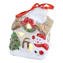 Casuta decorativa din ceramica cu led 7 CM