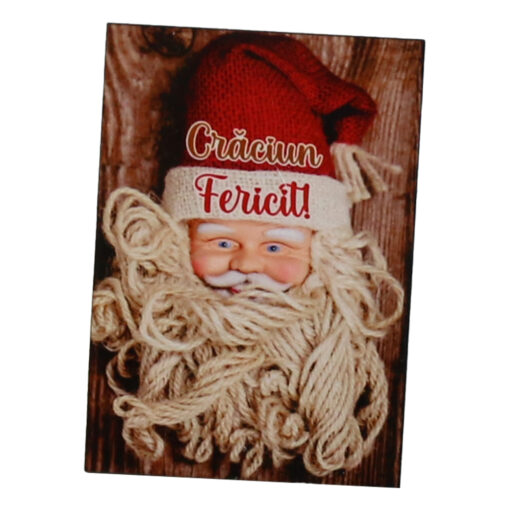 Magnet din lemn "Craciun Fericit" 6x8 CM