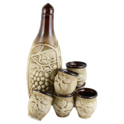 Set pentru vin din ceramica cu 6 cani