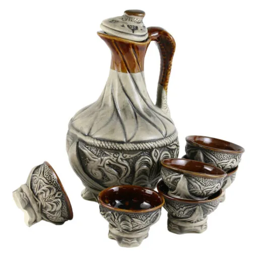 Set pentru bauturi din ceramica cu 6 cani