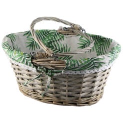 Cos din rachita cu 2 manere si husa 40x34 CM