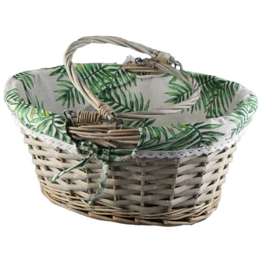 Cos din rachita cu 2 manere si husa 40x34 CM