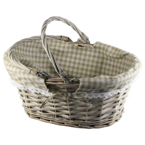 Cos din rachita cu 2 manere si husa 40x34 CM