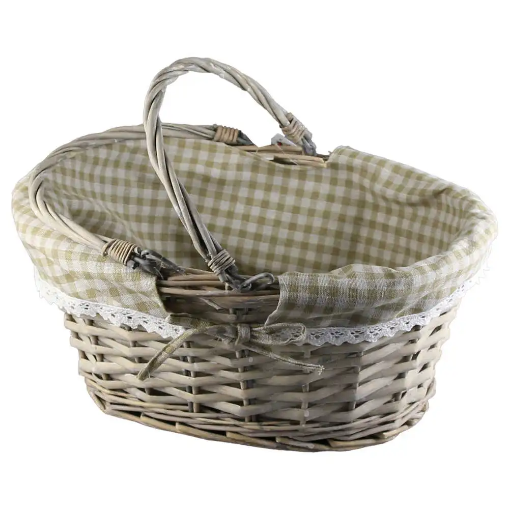 Cos din rachita cu 2 manere si husa 40x34 CM Cos din rachita cu 2 manere si husa 40x34 CM