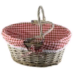 Cos din rachita cu 2 manere si husa 40x34 CM
