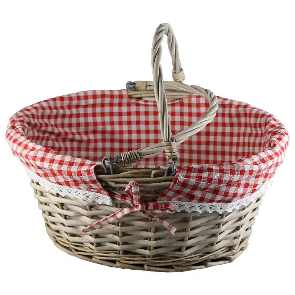Cos din rachita cu 2 manere si husa 40x34 CM