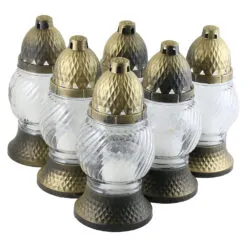 Set 6 candele din sticla cu capac 20 CM