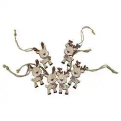 Set 6 ornamente de brad din lemn 6 CM