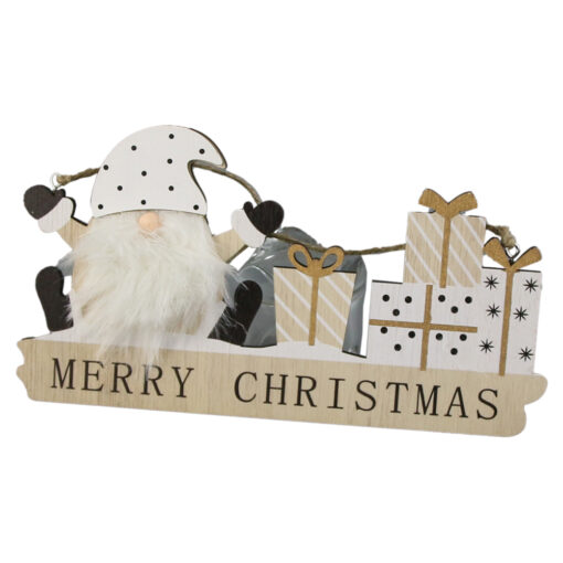 Decor pentru usa din lemn "Merry Christmas" 23x12 CM