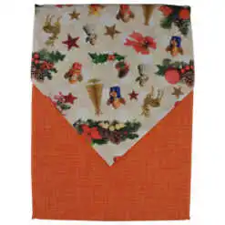 Fata de masa Craciun din bumbac 120X140/70x70 CM