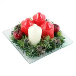 Platou cu lumanari Advent 15x15 CM