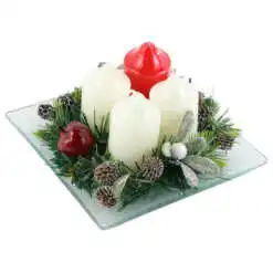 Platou cu lumanari Advent 15x15 CM