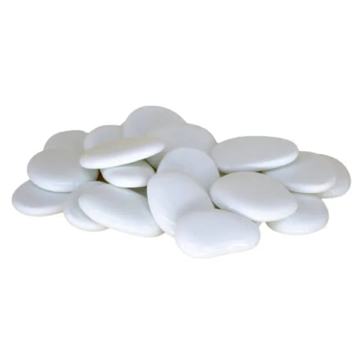 Pietre decorative din sticla Alb 4 CM - 500 gr