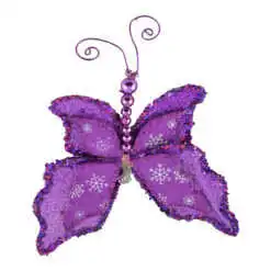 Fluture mov decorativ cu clips (Model 2)