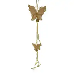 Decoratiune pentru geam in forma de fluture cu panglici - Auriu
