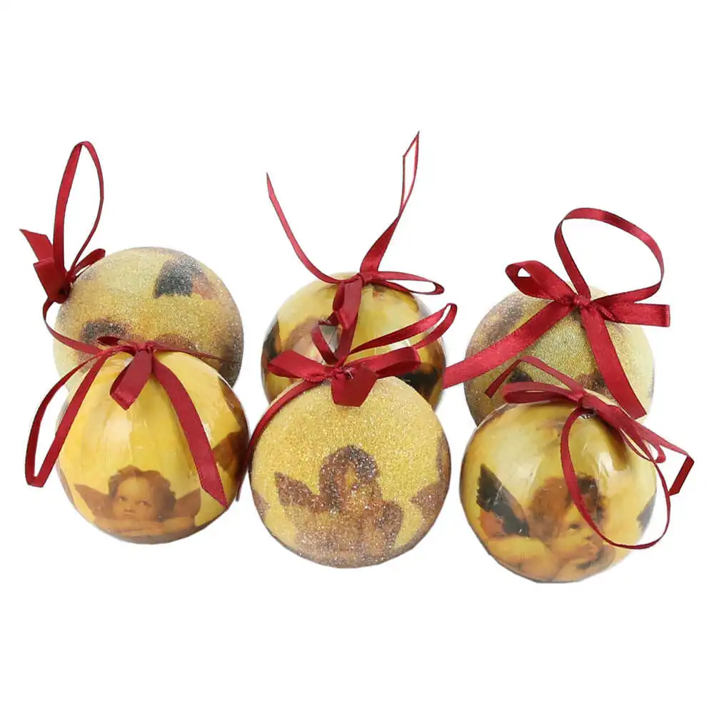 Set 6 globuri pentru brad din plastic 6 CM Set 6 globuri pentru brad din plastic 6 CM