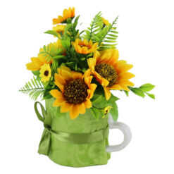 Aranjament floral in cana ceramica 18 CM