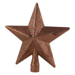 Varf de brad Stea din plastic cu glitter 19 CM