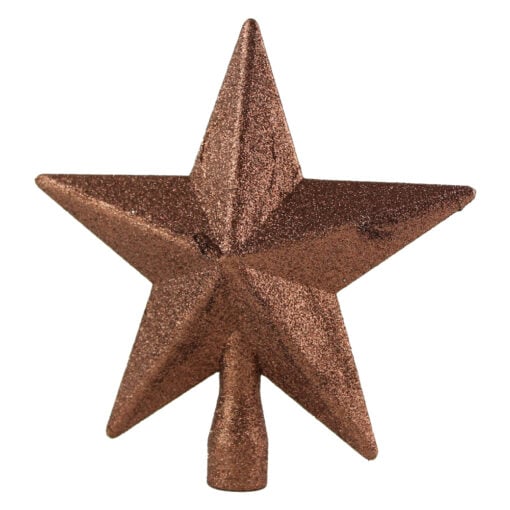 Varf de brad Stea din plastic cu glitter 19 CM