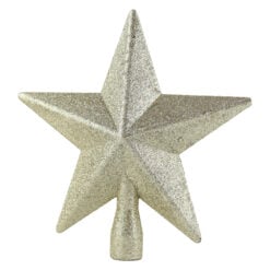 Varf de brad Stea din plastic cu glitter 19 CM