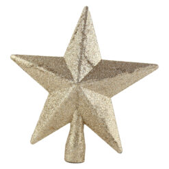 Varf de brad Stea din plastic cu glitter 19 CM