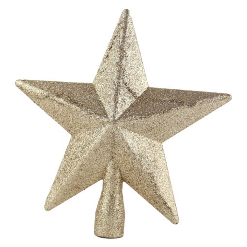 Varf de brad Stea din plastic cu glitter 19 CM