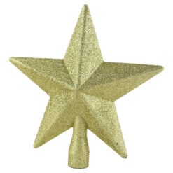 Varf de brad Stea din plastic cu glitter 19 CM