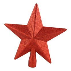 Varf de brad Stea din plastic cu glitter 19 CM
