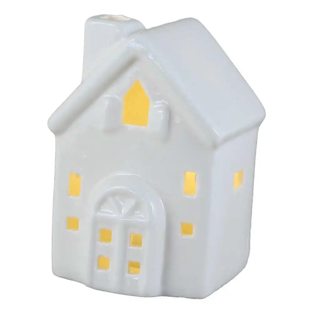 Casuta de Craciun cu led din ceramica 6x8 CM Casuta de Craciun cu led din ceramica 6x8 CM