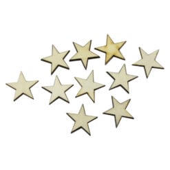 Set 10 decor craft Steluta din lemn 2 CM