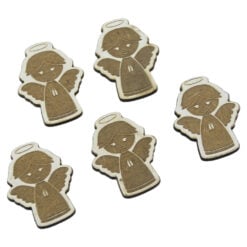 Set 5 decor craft Ingeras din lemn 3.5 CM