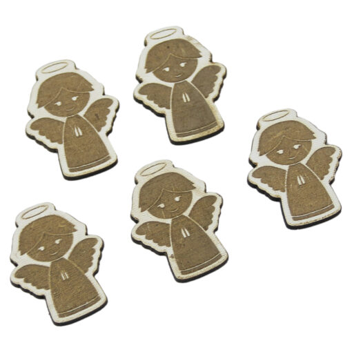 Set 5 decor craft Ingeras din lemn 3.5 CM
