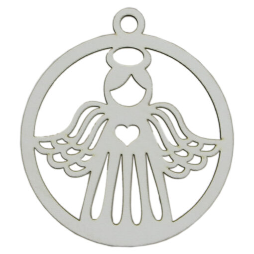 Ornament de brad din lemn 8x9 CM - Inger