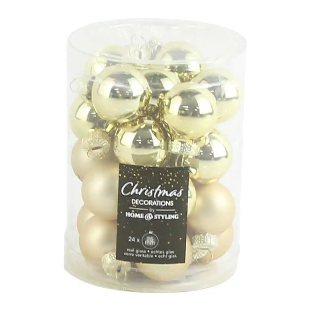 Set 24 globuri pentru brad din sticla 2.5 CM Set 24 globuri pentru brad din sticla 2.5 CM