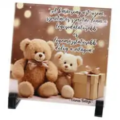 Placa decorativa " A karacsony azt uzeni..." 15x15 CM