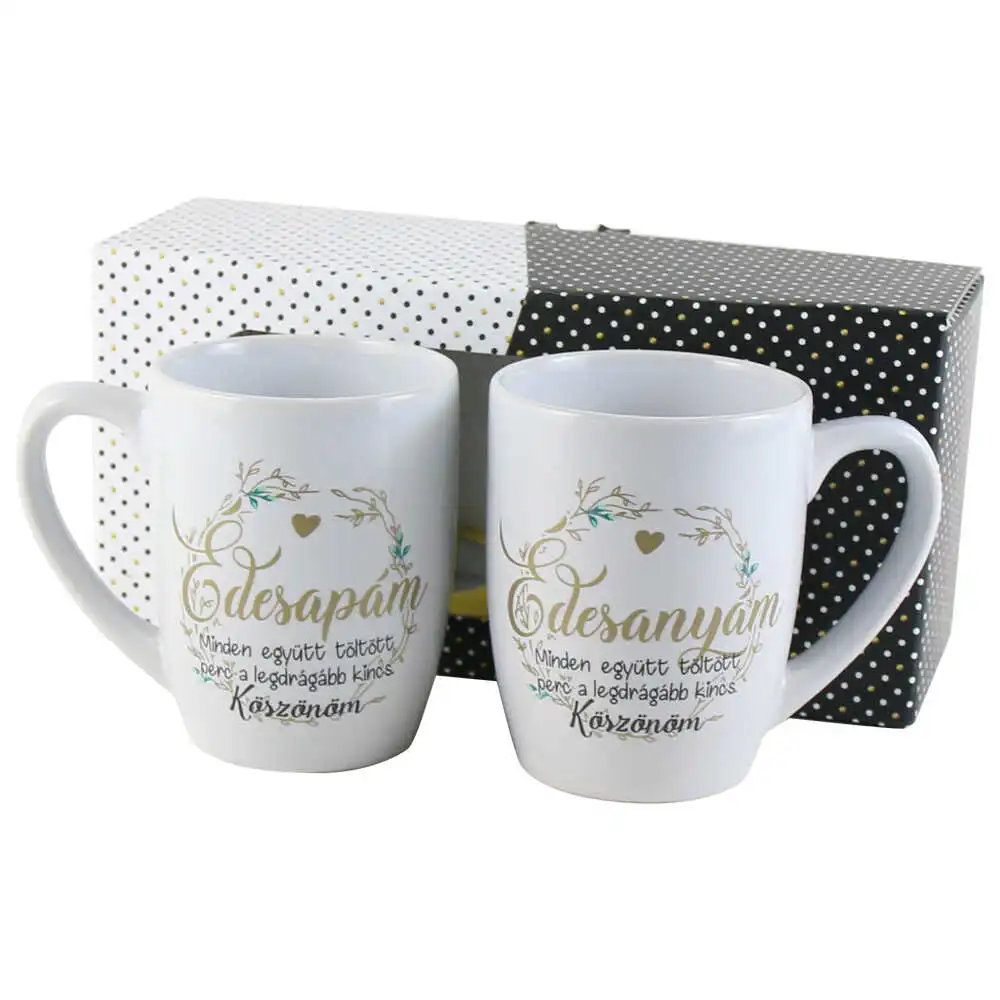 Set 2 cani din ceramica "Edesapam/Edesanyam" 300 ml Set 2 cani din ceramica "Edesapam/Edesanyam" 300 ml