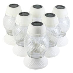 Set 6 candele solari din sticla si plastic 17.5 CM
