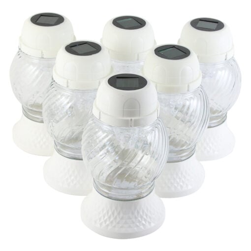 Set 6 candele solari din sticla si plastic 17.5 CM