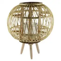 Candela din bambus si sticla 32x39 CM