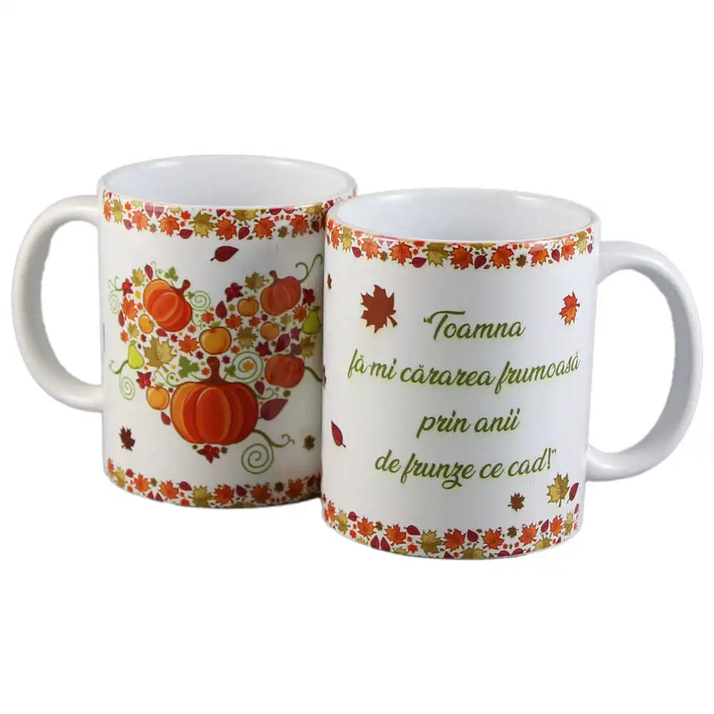 Cana ceramica "Toamna fa-mi cararea..." 330 ml