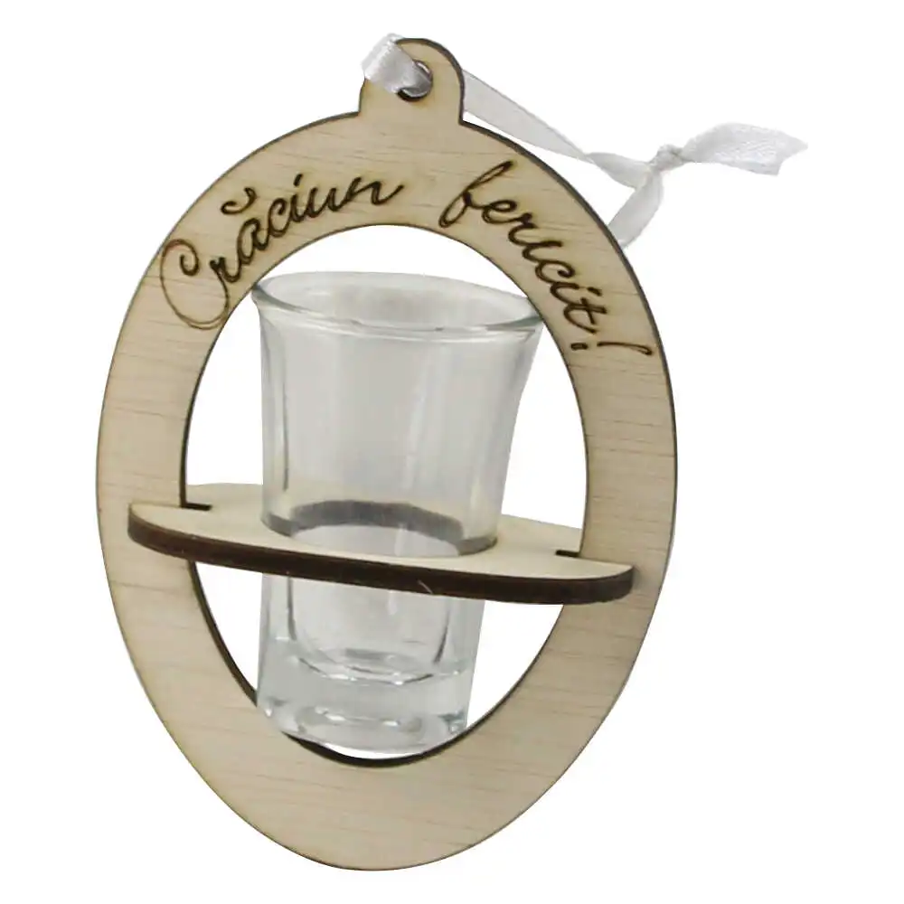 Pahar shot cu suport lemn Pahar shot cu suport lemn