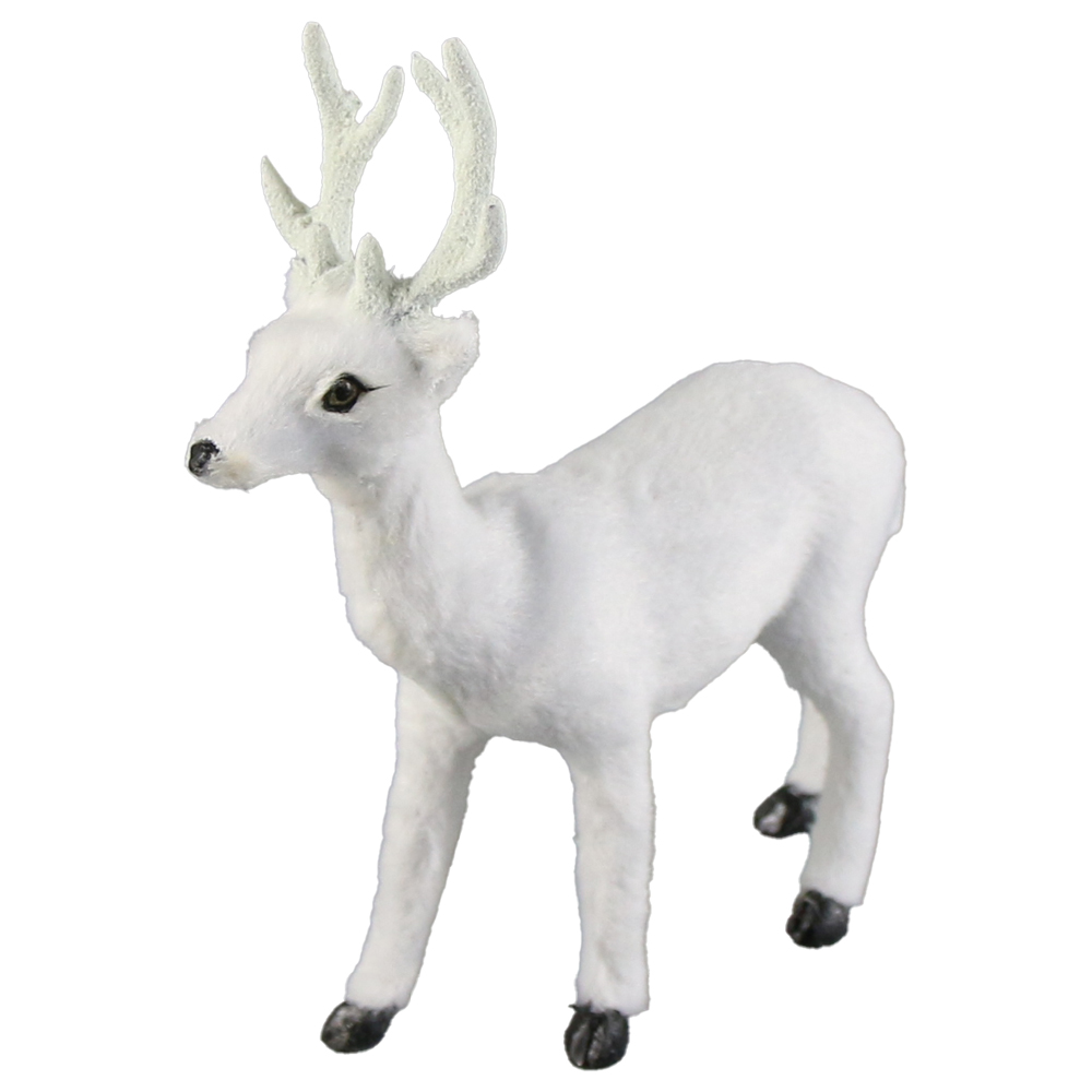 Figurina Craciun Caprioara din plastic alb 15 CM Figurina Craciun Caprioara din plastic alb 15 CM
