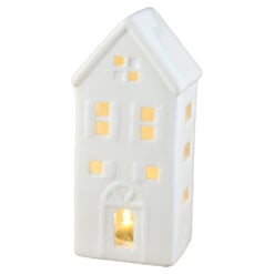 Casuta de Craciun din ceramica cu led 16 CM